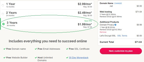 ipage hosting package