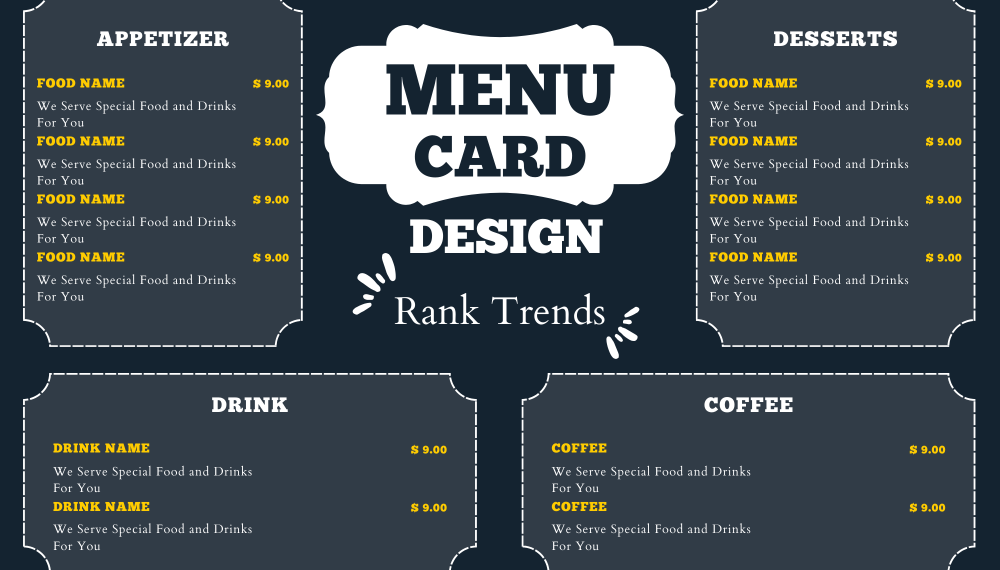 rank trends menu card design service